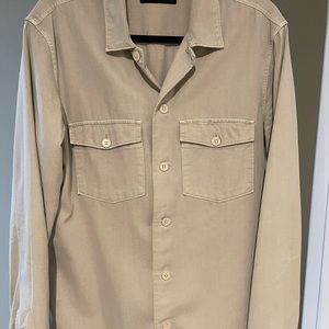 All Saints Spotter Long Sleeve Collar Shirt Size Medium